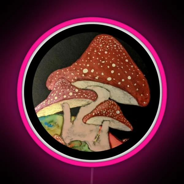 Amanita Mushrooms RGB Neon Sign