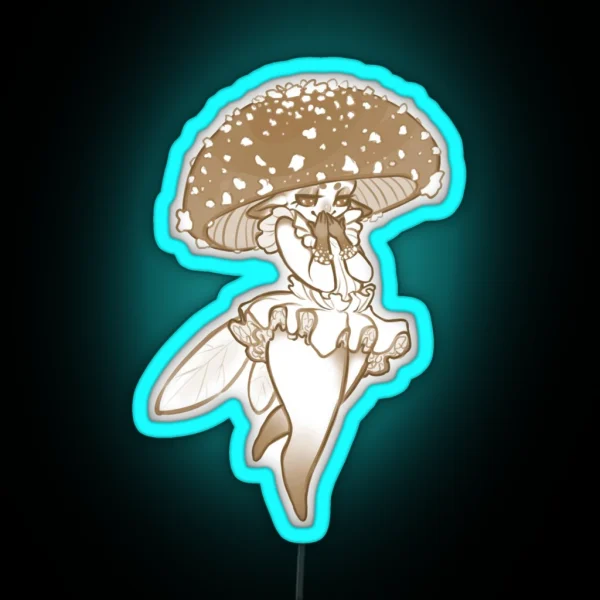 Amanita Pantherina Mushroom Fairy Cottagecore Led RGB Neon Sign