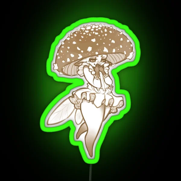 Amanita Pantherina Mushroom Fairy Cottagecore Led RGB Neon Sign