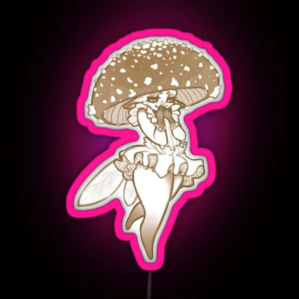 Amanita Pantherina Mushroom Fairy Cottagecore Led RGB Neon Sign