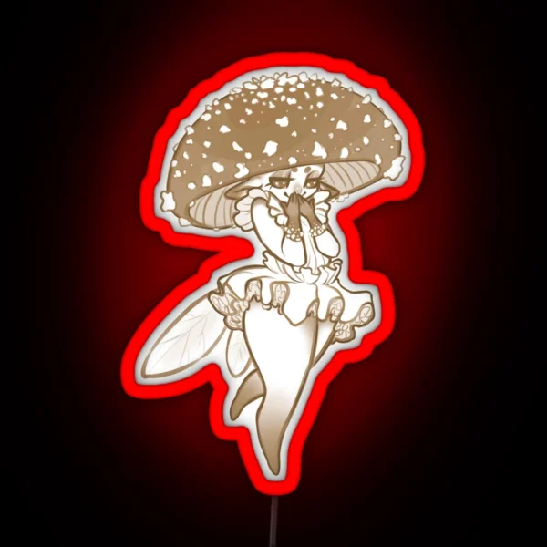 Amanita Pantherina Mushroom Fairy Cottagecore Led RGB Neon Sign