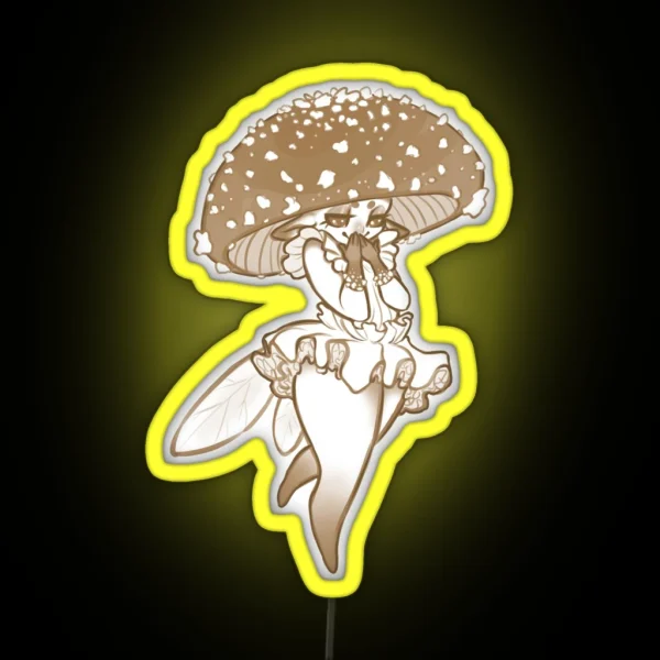 Amanita Pantherina Mushroom Fairy Cottagecore Led RGB Neon Sign