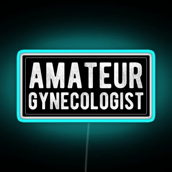 Amateur Gynecologist Cool Funny Sexy Biker Motorcycle Helmet Or Car Bumper RGB Neon Sign