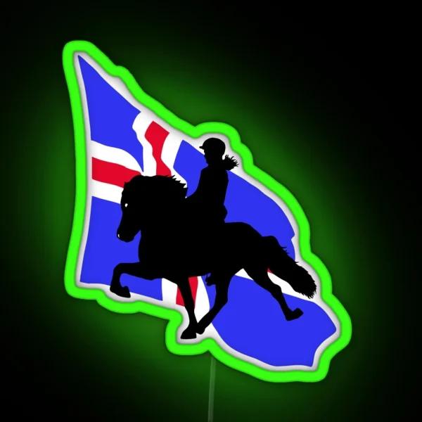 Amazing Icelandic Horse Tolt RGB Neon Sign