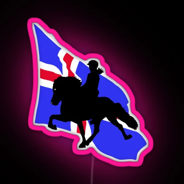 Amazing Icelandic Horse Tolt RGB Neon Sign