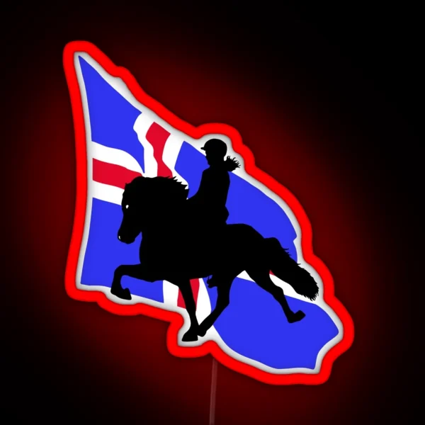 Amazing Icelandic Horse Tolt RGB Neon Sign