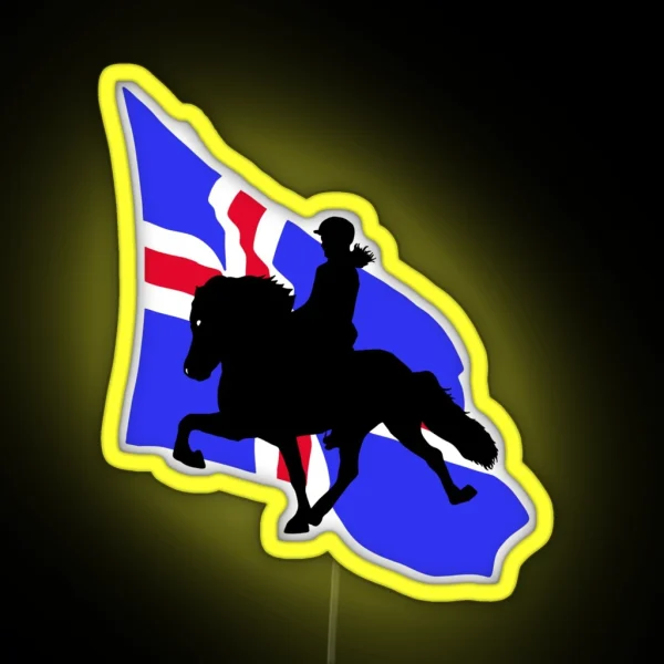 Amazing Icelandic Horse Tolt RGB Neon Sign