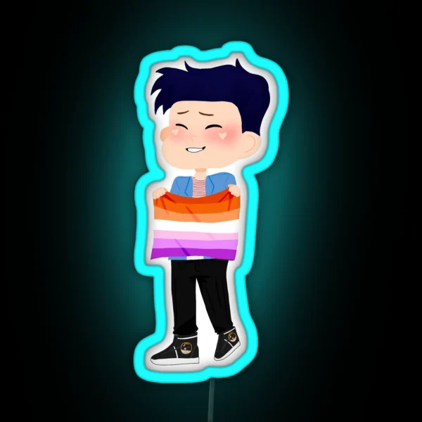 Amazingphil With A Lesbian Flag RGB Neon Sign