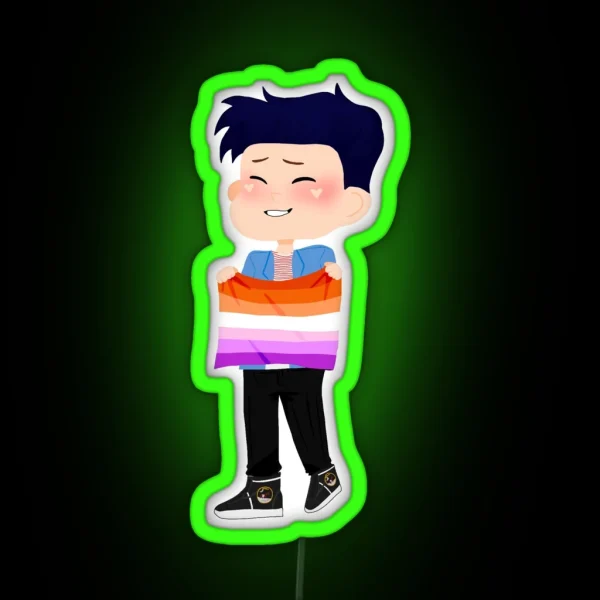 Amazingphil With A Lesbian Flag RGB Neon Sign