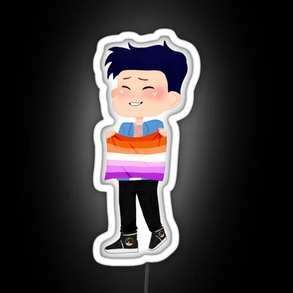 Amazingphil With A Lesbian Flag RGB Neon Sign