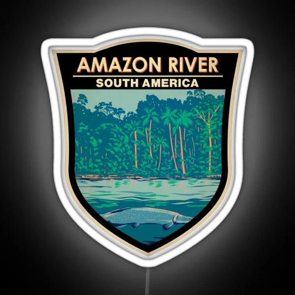Amazon River South America Badge RGB Neon Sign