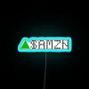 Neon Wall Sign Stock Market Quote with Green LED Display