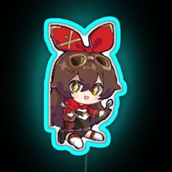 Amber Genshin Impact Chibi RGB Neon Sign