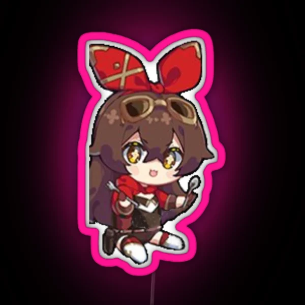 Amber Genshin Impact Chibi RGB Neon Sign