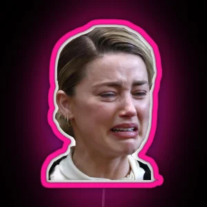 Amber Heard Crying RGB Neon Sign