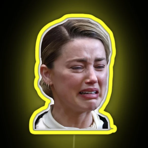 Amber Heard Crying RGB Neon Sign