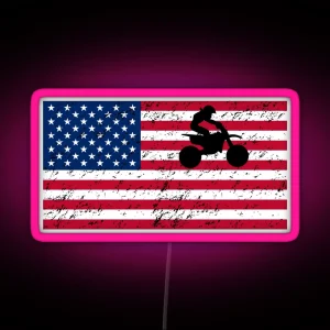 America American Motocross Supermoto Bike Rider RGB Neon Sign