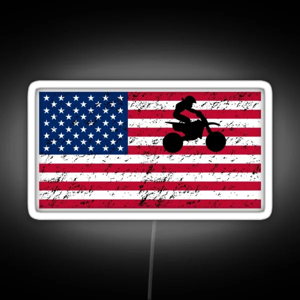 America American Motocross Supermoto Bike Rider RGB Neon Sign