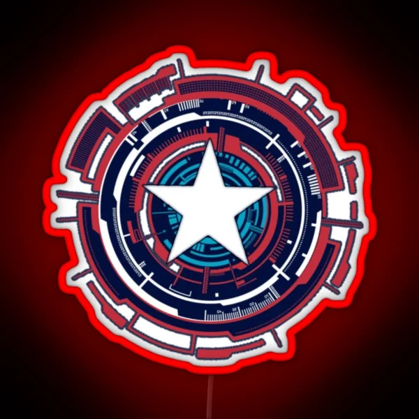 America Hero Futuristic Logo RGB Neon Sign