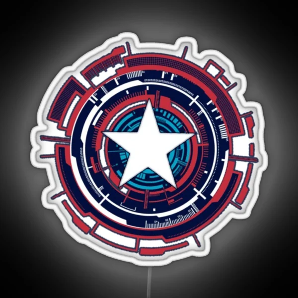 America Hero Futuristic Logo RGB Neon Sign