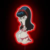 Roger's eccentric tattoo design shines bright in vibrant neon colors.