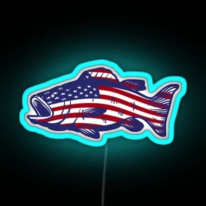 American Flag Bass RGB Neon Sign