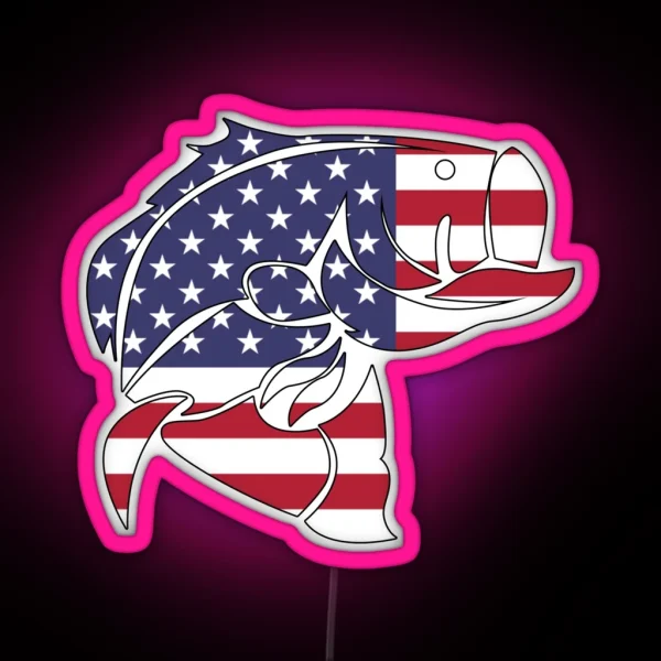 American Flag Bass RGB Neon Sign