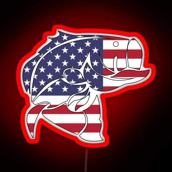 American Flag Bass RGB Neon Sign