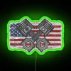 American Flag Piston Car Enthusiast Funny Cars Repair Fixer Mechanic Gift RGB Neon Sign - Image 3