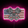 American Flag Piston Car Enthusiast Funny Cars Repair Fixer Mechanic Gift RGB Neon Sign - Image 6
