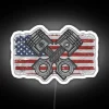 American Flag Piston Car Enthusiast Funny Cars Repair Fixer Mechanic Gift RGB Neon Sign - Image 4