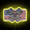 American Flag Piston Car Enthusiast Funny Cars Repair Fixer Mechanic Gift RGB Neon Sign - Image 5
