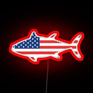 American Flag Tuna Fish RGB Neon Sign