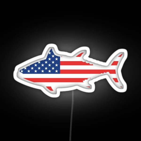 American Flag Tuna Fish RGB Neon Sign