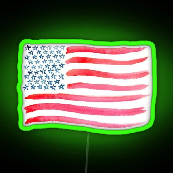 American Flag Watercolor RGB Neon Sign