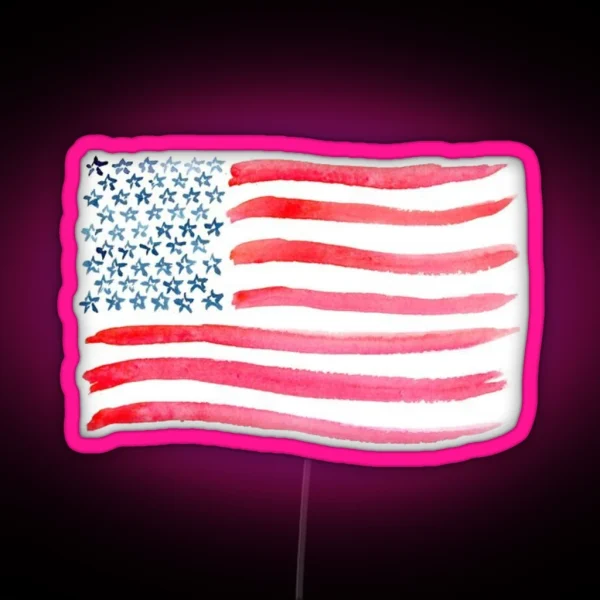 American Flag Watercolor RGB Neon Sign