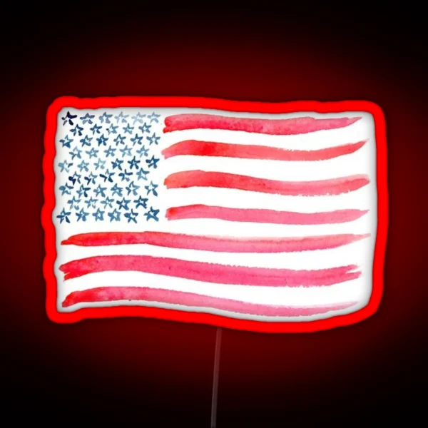 American Flag Watercolor RGB Neon Sign
