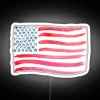 Patriotic Watercolor Design of American Flag in Neon RGB Colors