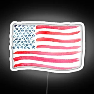 American Flag Watercolor RGB Neon Sign