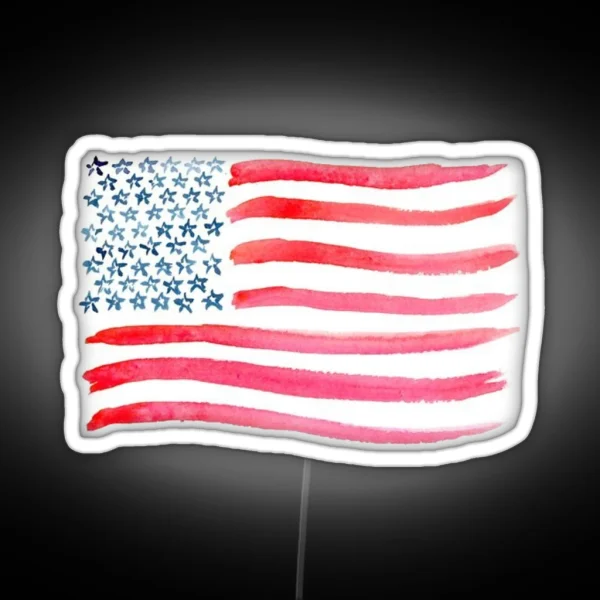 American Flag Watercolor RGB Neon Sign