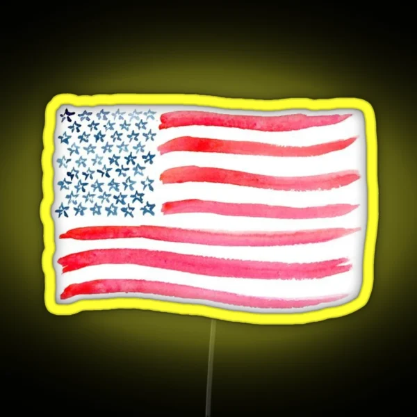 American Flag Watercolor RGB Neon Sign