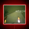 Glowing American Football logo neon sign, vibrant RGB LED design