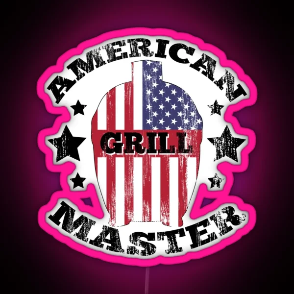 American Grill Master Kamado Flag RGB Neon Sign