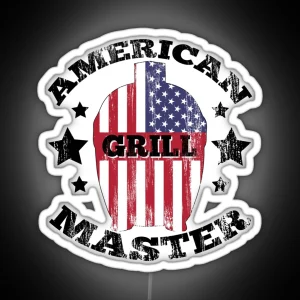 American Grill Master Kamado Flag RGB Neon Sign