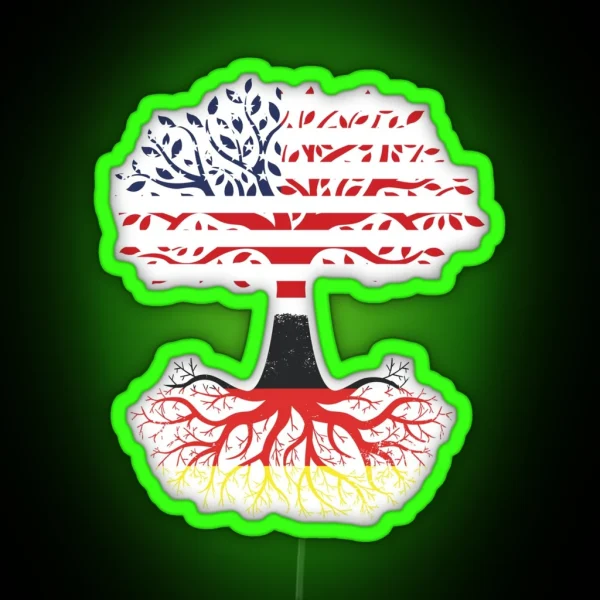 American Grown With German Roots DNA Tree For Deutsch RGB Neon Sign