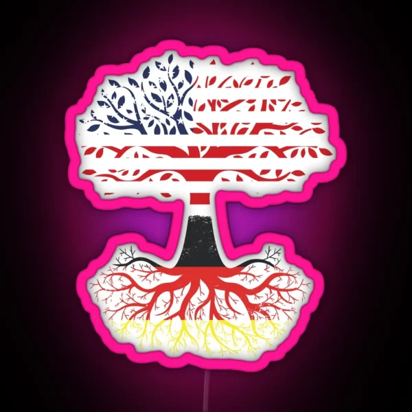 American Grown With German Roots DNA Tree For Deutsch RGB Neon Sign