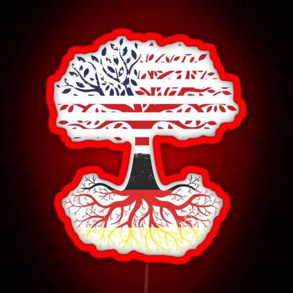 American Grown With German Roots DNA Tree For Deutsch RGB Neon Sign