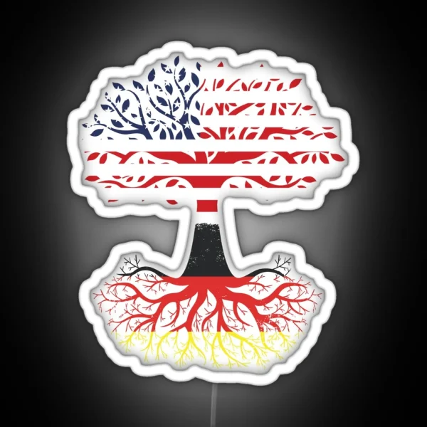 American Grown With German Roots DNA Tree For Deutsch RGB Neon Sign