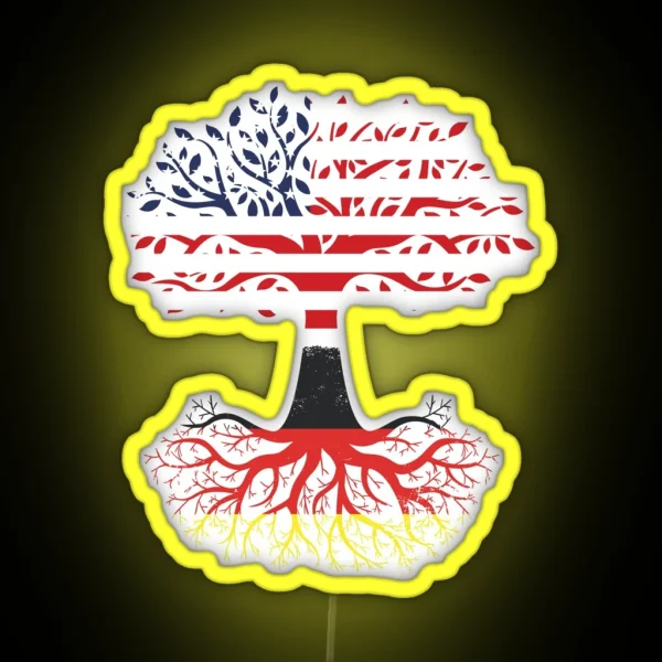 American Grown With German Roots DNA Tree For Deutsch RGB Neon Sign