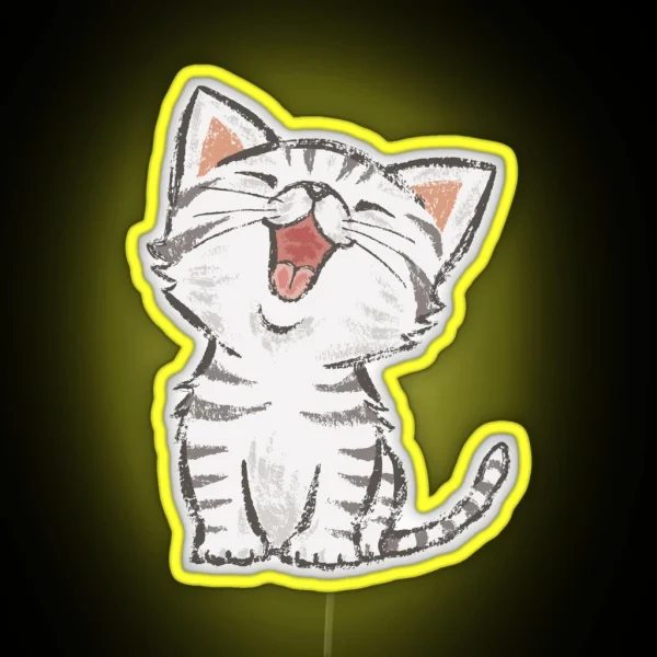 American Shorthair Happy RGB Neon Sign